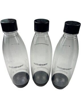 Sodastream Carbonating Bottles Black Tops Sparkling Fizzy Water 3x